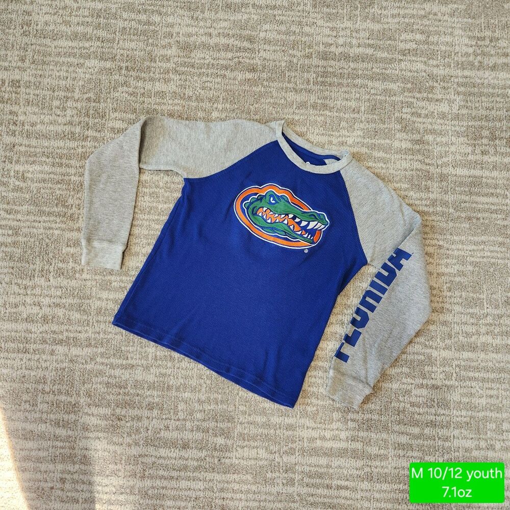 University of Florida Gators Youth Waffle Long Sleeve Raglan Thermal Top M 10/12